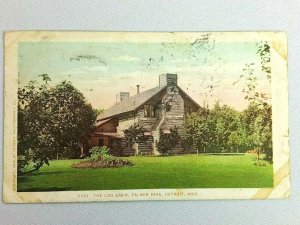 Vintage Postcard The Log Cabin Park Detroit Michigan MI Posted 1904