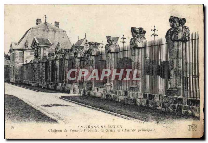 Old Postcard surroundings Melun Chateau of Vaux Vicomte on the Grid and the m...