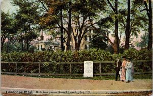 Cambridge Massachusetts MA Birthplace James Russell Lowell Antique Postcard DB 