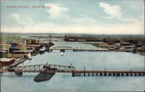 Green Bay Wisconsin WI Harbor Entrance c1910 Vintage Postcard