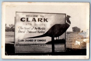 Clark South Dakota SD Postcard RPPC Photo Clark Chamber Of Commerce c1940's