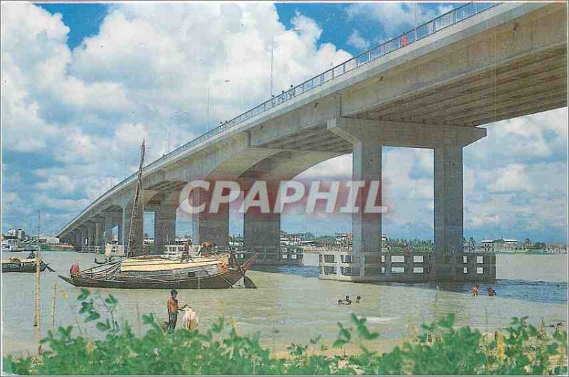 Postcard Modern Buriganga Bridge Boat Bangladesh