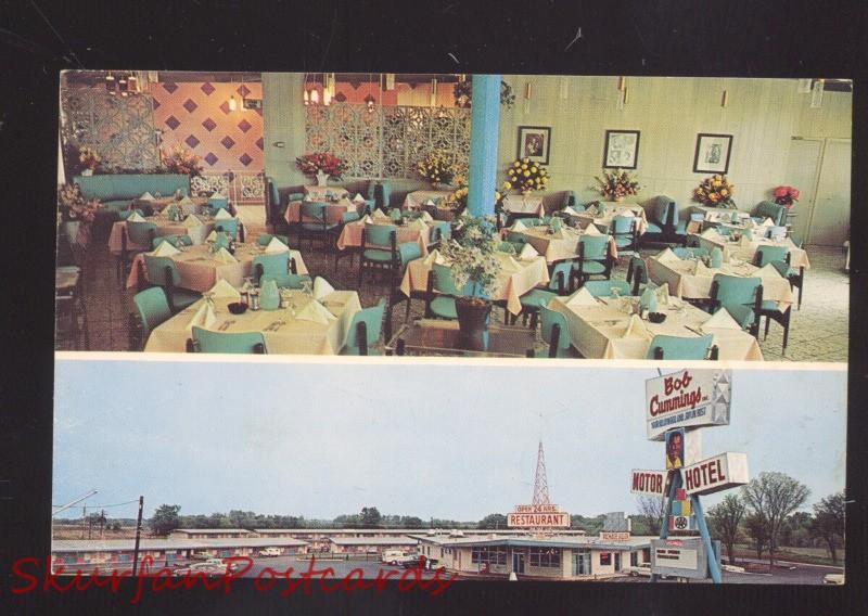 JOPLIN MISSOURI ROUTE 66 BOB CUMMINGS MOTOR HOTEL ADVERTISING POSTCARD