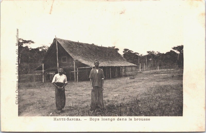 Gabon Haute-Sangha Boys Loango Dans La Brousse Vintage Postcard 09.11