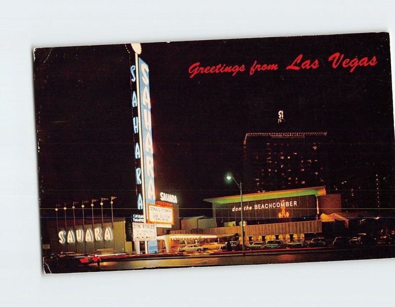 Postcard Sahara Hotel Greetings from Las Vegas Nevada USA