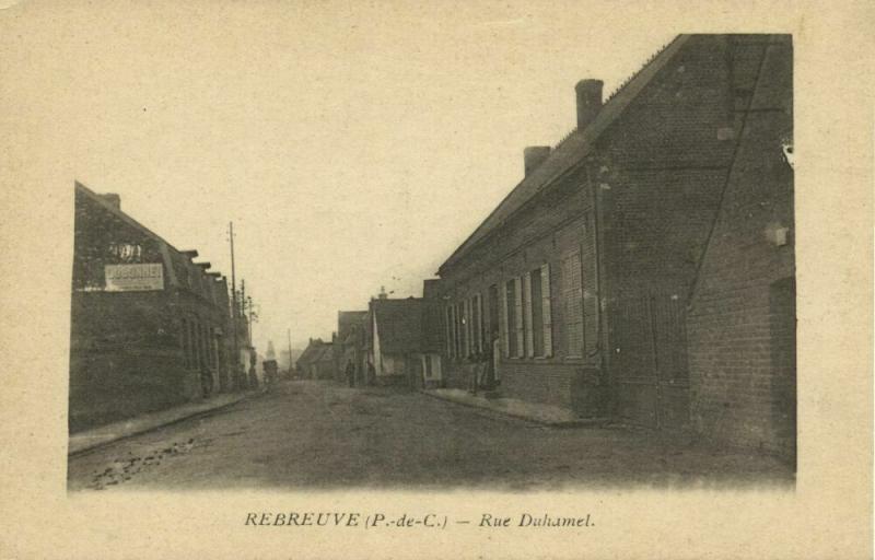 france, REBREUVE-Ranchicourt, Pas-de-Calais, Rue Duhamel (1905) Postcard