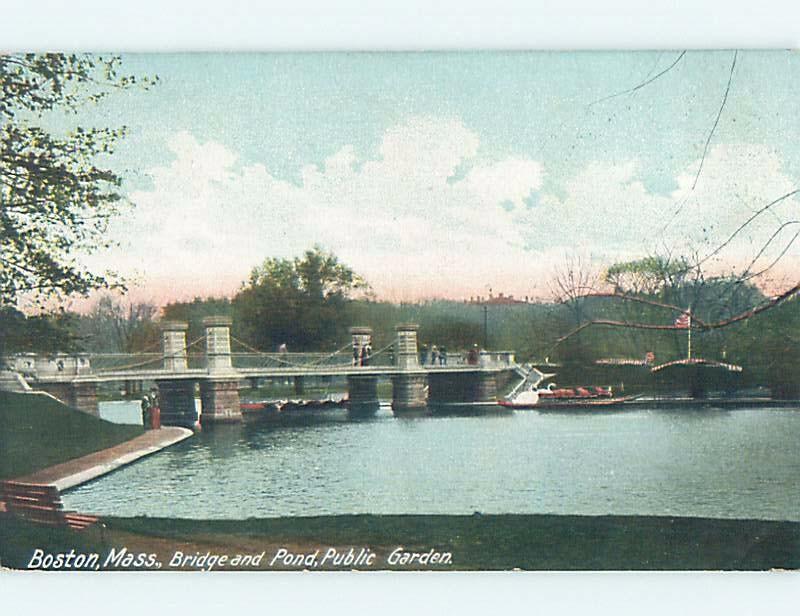 Pre-1907 BRIDGE AT PUBLIC GARDEN Boston Massachusetts MA hp9778