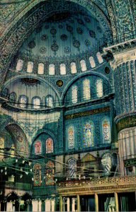 Turkey Istanbul The Blue Mosque Interior 1967