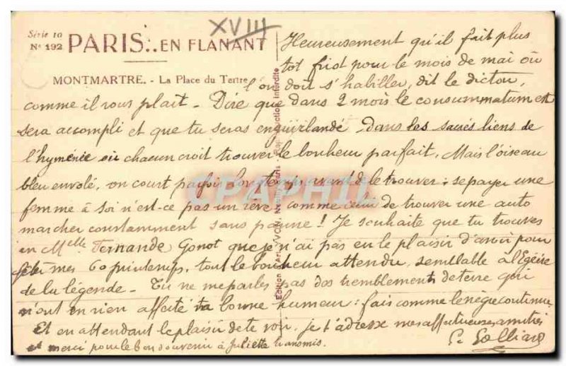 18 Paris - The Place du Tertre - Old Postcard