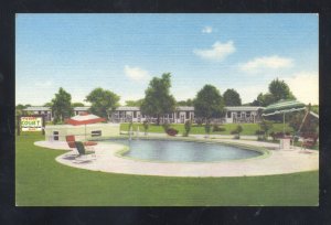 CASSVILLE MISSOURI FISHER'S COURTS MOTEL SWIMMING POOL ADVERTISING POSTCARD