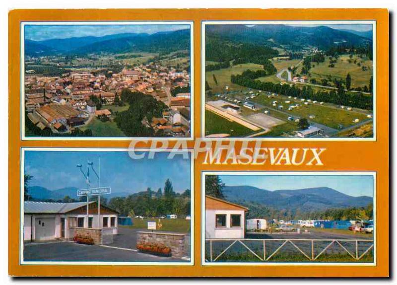  Moderne Postkarte Masevaux der hohe Rhein gesehene Luft-Luft Municipalcampingpl