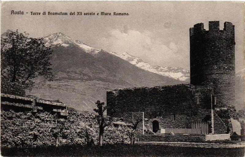 CPA AK AOSTA Torre di Bramafam del XII secolo e Mura Romane. ITALY (531951)