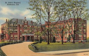 ANDERSON, Indiana IN   ST JOHN'S HOSPITAL Madison County  c1940's Linen Postcard