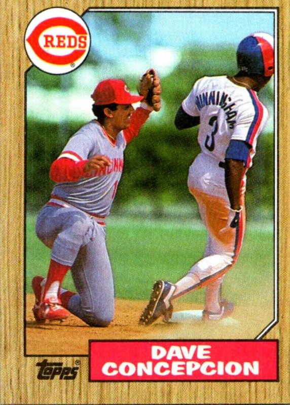 1987 Topps Baseball Card Dave Concepcion Shortstop Cincinnati Reds sun0731