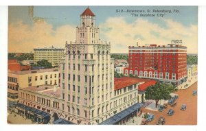 FL - St. Petersburg. Downtown Scene ca 1938  (stains)