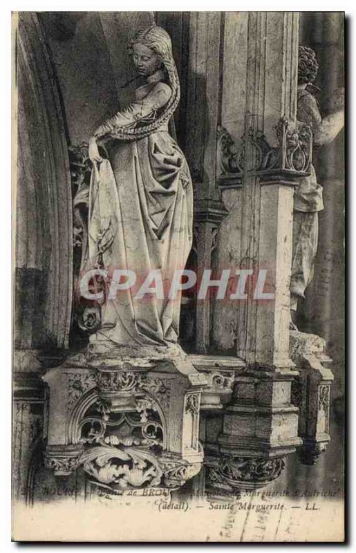 Postcard Old Brou Church Bourg detail Mausoleum of Margaret of Austria Sainte...