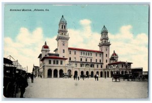 1911 Carriage Terminal Station Atlanta Georgia GA Antique Posted Postcard