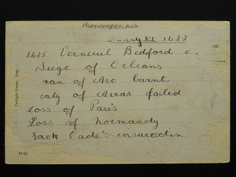 Northumberland ALNWICK Hotspur Tower - Old Postcard