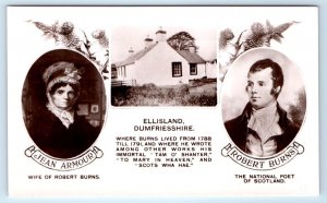 RPPC Robert Burns & Jean Armour Ellisland Dumfriesshire Scotland UK Postcard