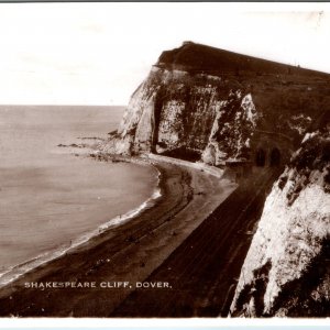 c1930s Dover England Shakespeare Cliff RPPC Postcard Excel Series Railway Tunnel
