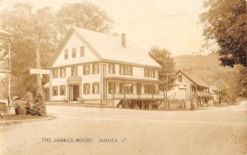 Jamaica Vermont House Inn Street View Real Photo Antique Postcard K15865