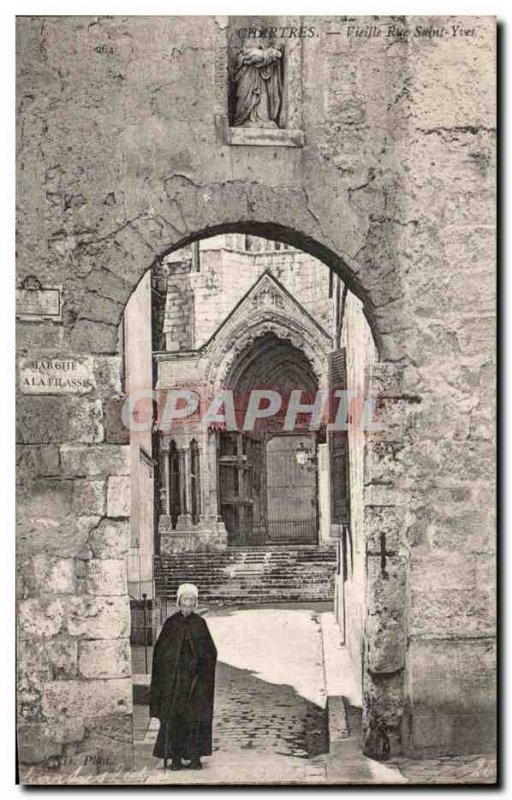 Old Postcard Old Chartres Rue Saint Yves