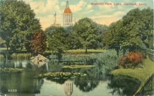 Hartford CT Bushnell Park Lake Litho Postcard  Unused