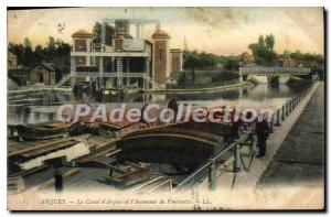 Old Postcard Arques Arques Canal and Lift Fontinette