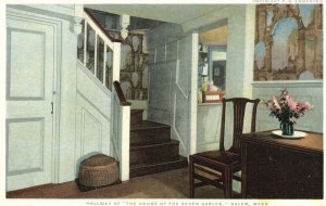 Vintage Postcard 1920's Hallway House Of The Seven Gables Salem Massachusetts MA