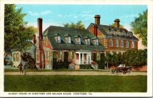 Yorktown Virginia VA Grace Nelson House Old Car Oldest House Yorktown Postcard 