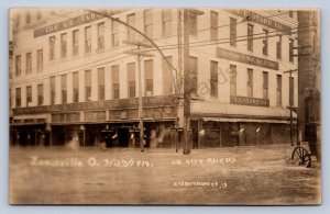 J87/ Zanesville Ohio RPPC Postcard c1913 Flood Disaster Starr Co Store  1807