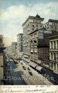 Broadway - St. Louis, Missouri MO Postcard