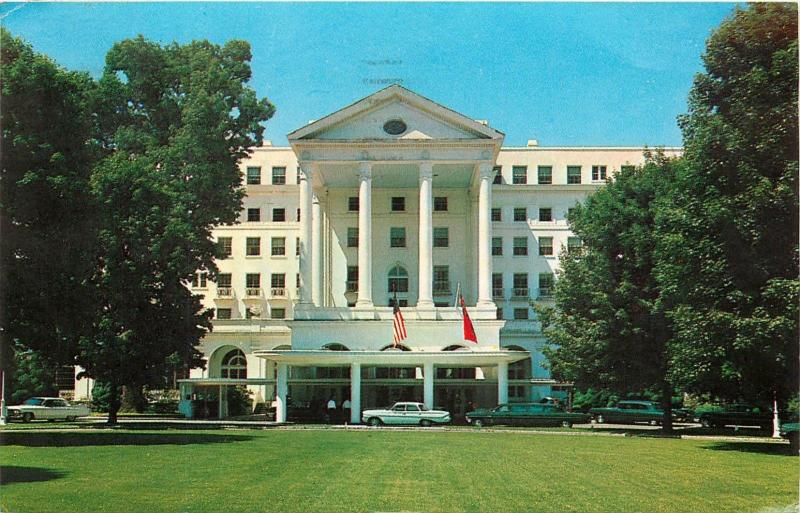 Greenbrier White Sulphur Springs Resort West Virgina WV Postcard old cars