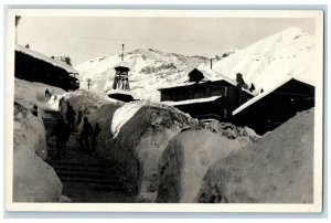 c1907 Mining Town Andes Mountain Snow View Sewell Chile RPPC Photo Postcard