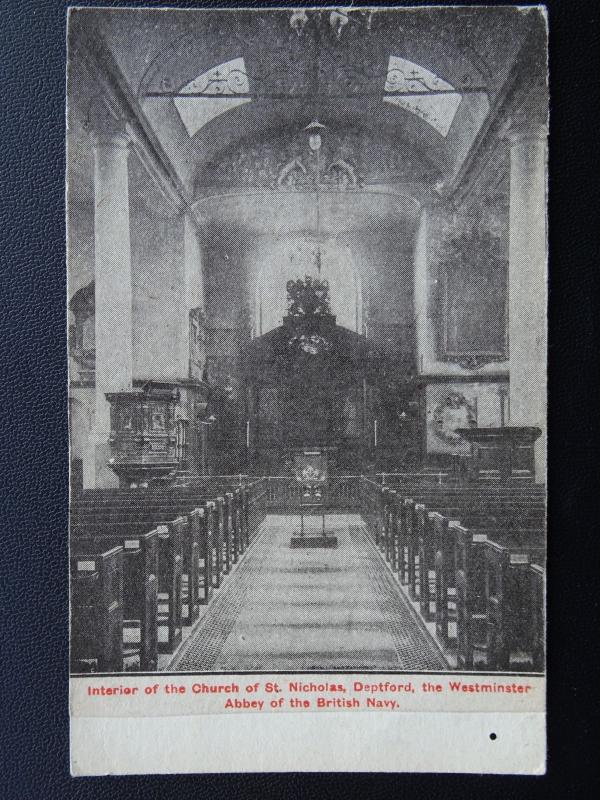 Kent DEPTFORD St Nicholas The Westminster Abbey of the British Navy Old Postcard