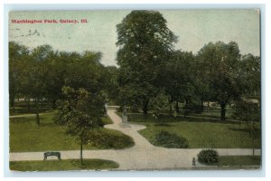 1911 Washington Park, Quincy, Illinois IL Antique Postcard 