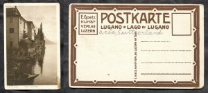 h2700 - LAGO DI LUGANO Switzerland / Italy. 1920s Postcard. INTERESTING BACK