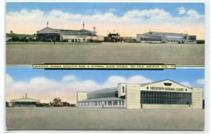 Municipal Airport Meridian Mississippi linen postcard