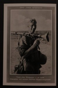 Mint WW2 RPPC Postcard Germany Army Wehrmacht Infantry Soldier Heavy Machine Gun