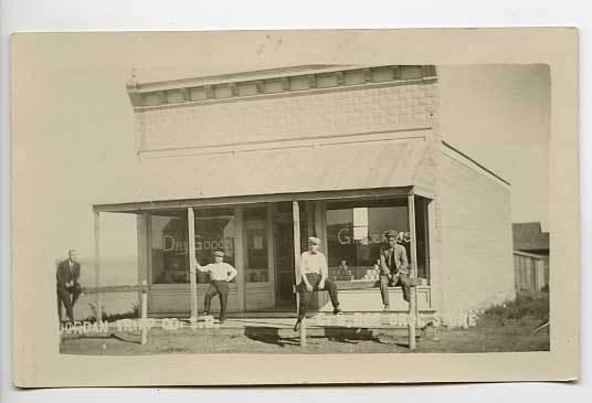 Jordan SD Grocery Store Dirt Street RPPC Postcard