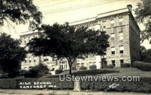 Real Photo - High School, Carthage - Missouri MO  