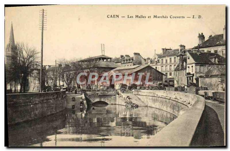 Old Postcard Caen Les Halles and Marche Cutlery