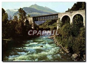 Modern Postcard Bourg St Maurice Savoie in the viaduct Pointe bottom Clapey L...