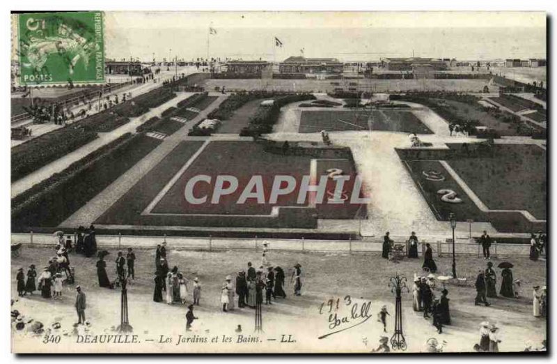 Old Postcard Deauville Gardens and the Baths