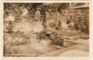 The Fountain Of Youth, Interior View, St. Augustine, Vintage Real Photo Postcard