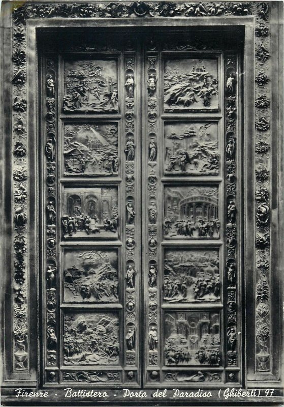 Italy Florence the baptistery the door of the paradis ghiberti Postcard