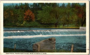 Frog Rock, Housatonic River Near PIttsfield MA Vintage Postcard A76