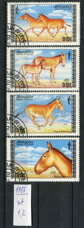 266215 MONGOLIA 1988 year used stamps set horses