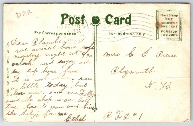 Interior~Boston Massachusetts~Tea Room @ Copley Plaza Hotel~Postmarked~Postcard