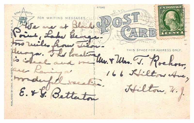 Postcard WATER SCENE Lake George New York NY AQ6569